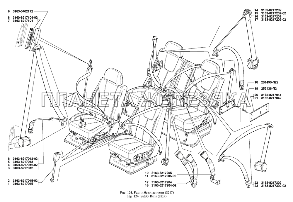 Ремни безопасности UAZ Patriot